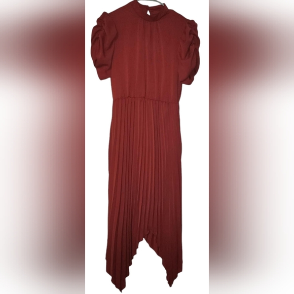 Theenkoln Midi Dress Pleated Bottom, High Neck Size M NWT - Picture 2 of 7